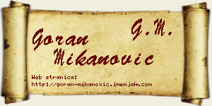 Goran Mikanović vizit kartica